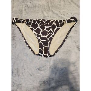 Victoria's Secret Swim XL Scoop Bikini Bottom Brown White Giraffe Print